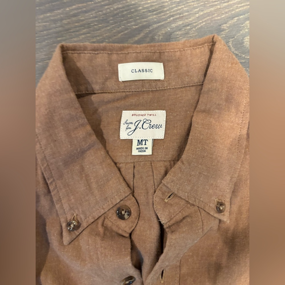 J. Crew Brushed Twill Button Down Shirt - Medium Tall